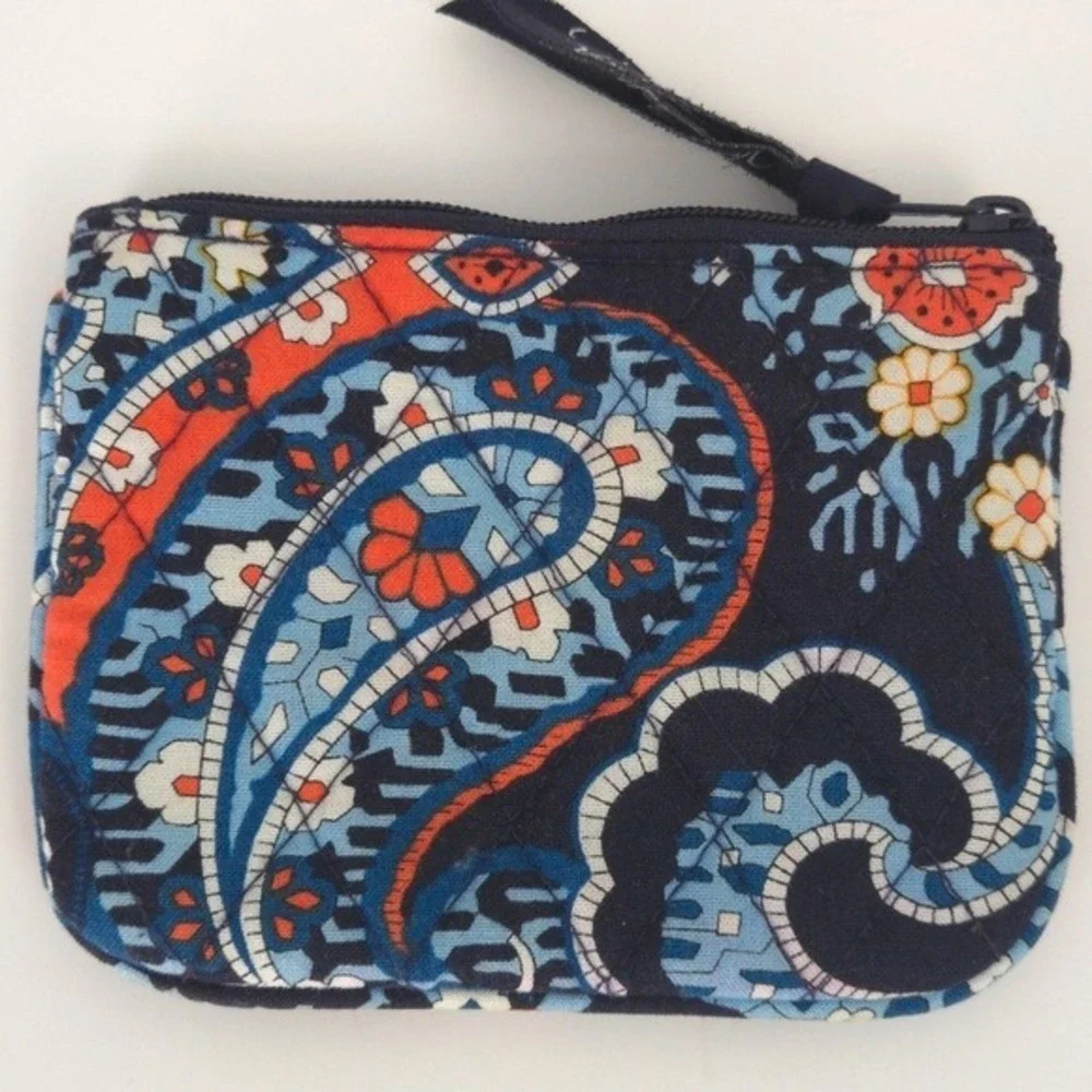 Vera Bradley Blue & Gray Paisley Floral Quilted Coin Pouch Wallets‎ (Set of 2) - Picture 3 of 7
